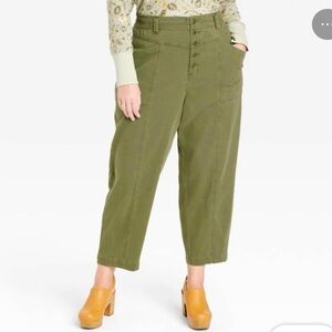 Knox Rose Elastic Olive Green Mid Rise Elastic Waist Pants Size XL